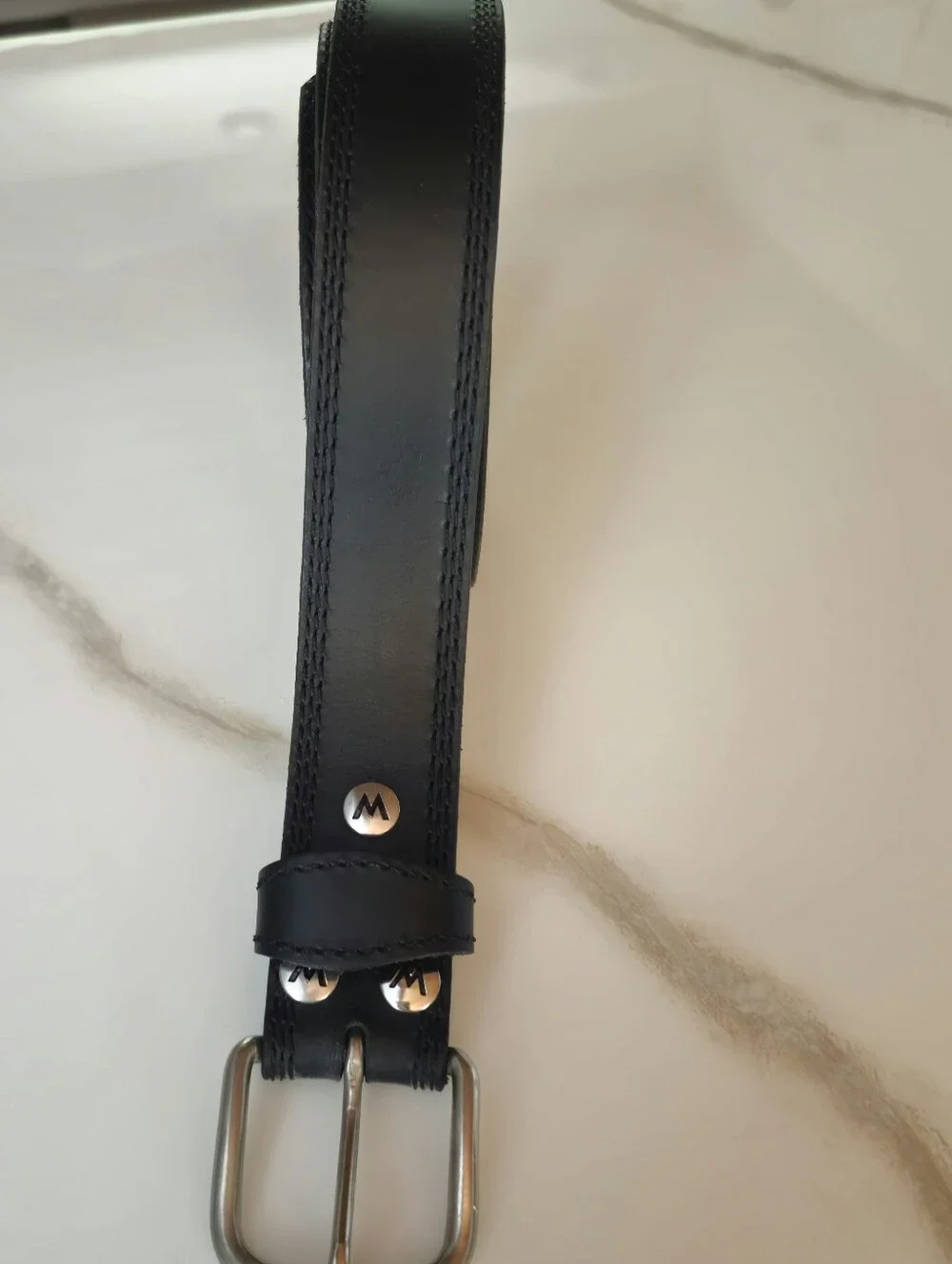 Mens Black Full Grain Leather Belt Size 36 USA Buckle Western Work Casual
